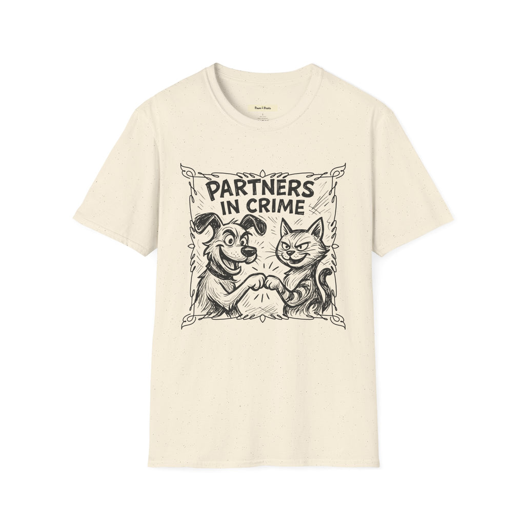 Partners in Crime- Cat and Dog T-Shirt