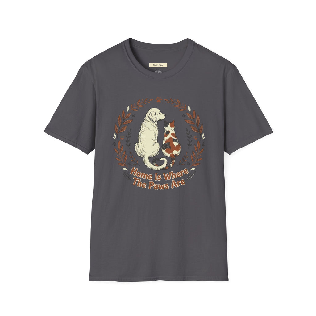Home is Where The Paws Are Cat & Dog T-Shirt