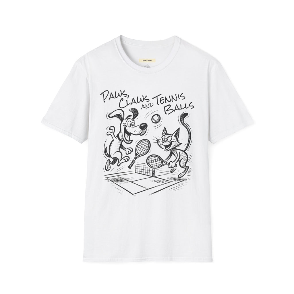 Paws, Claws and Tennis Balls- Cat and Dog T-Shirt