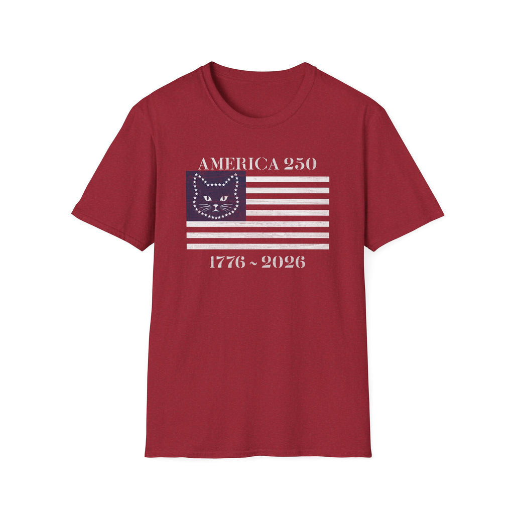 America 250 Kitty Flag- Red T-shirt