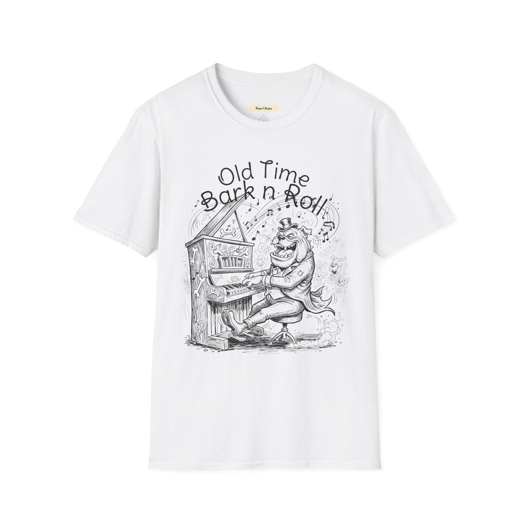 Old Time Bark n roll- Piano Playing Dog T-Shirt