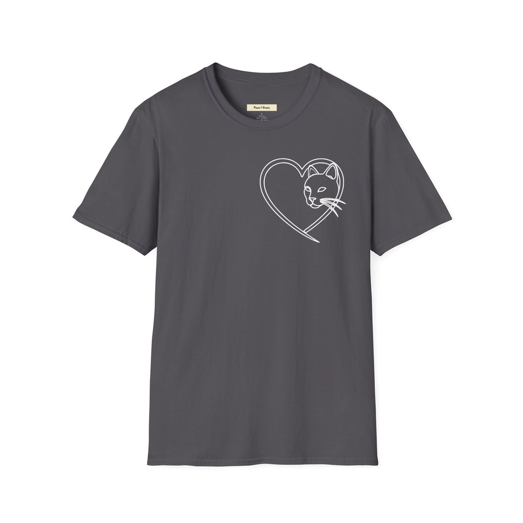 Cat Faced Heart T-Shirt