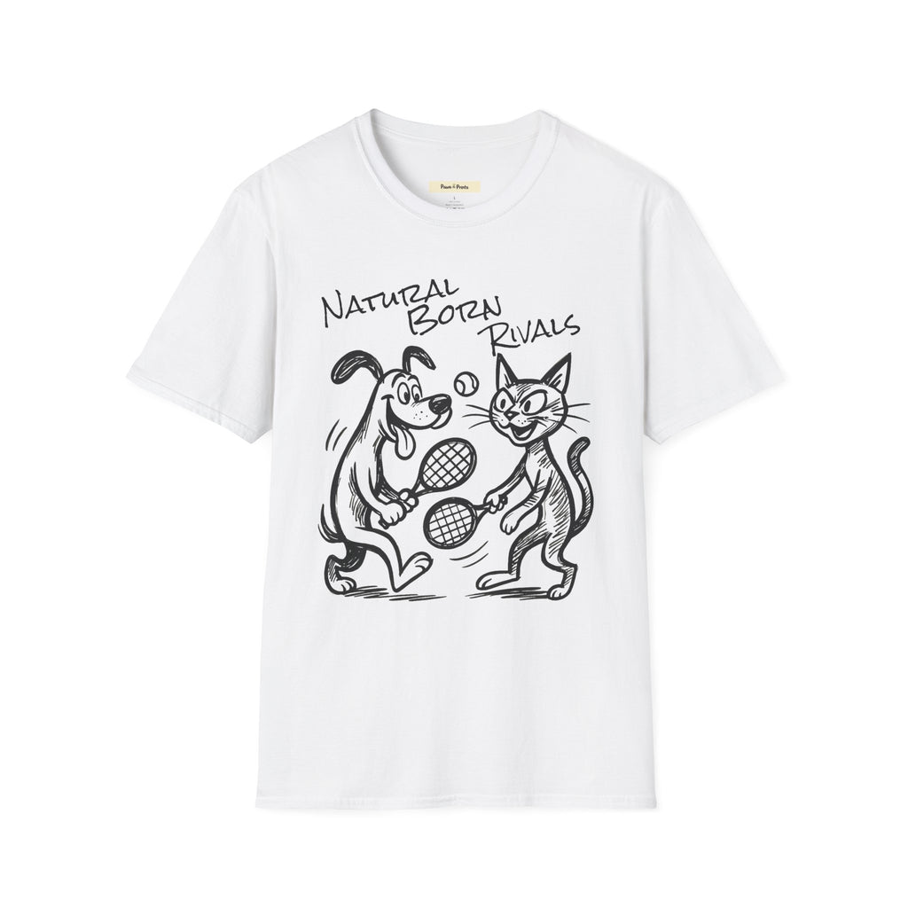 Natural Born Rivals- Cat and Dog T-Shirt