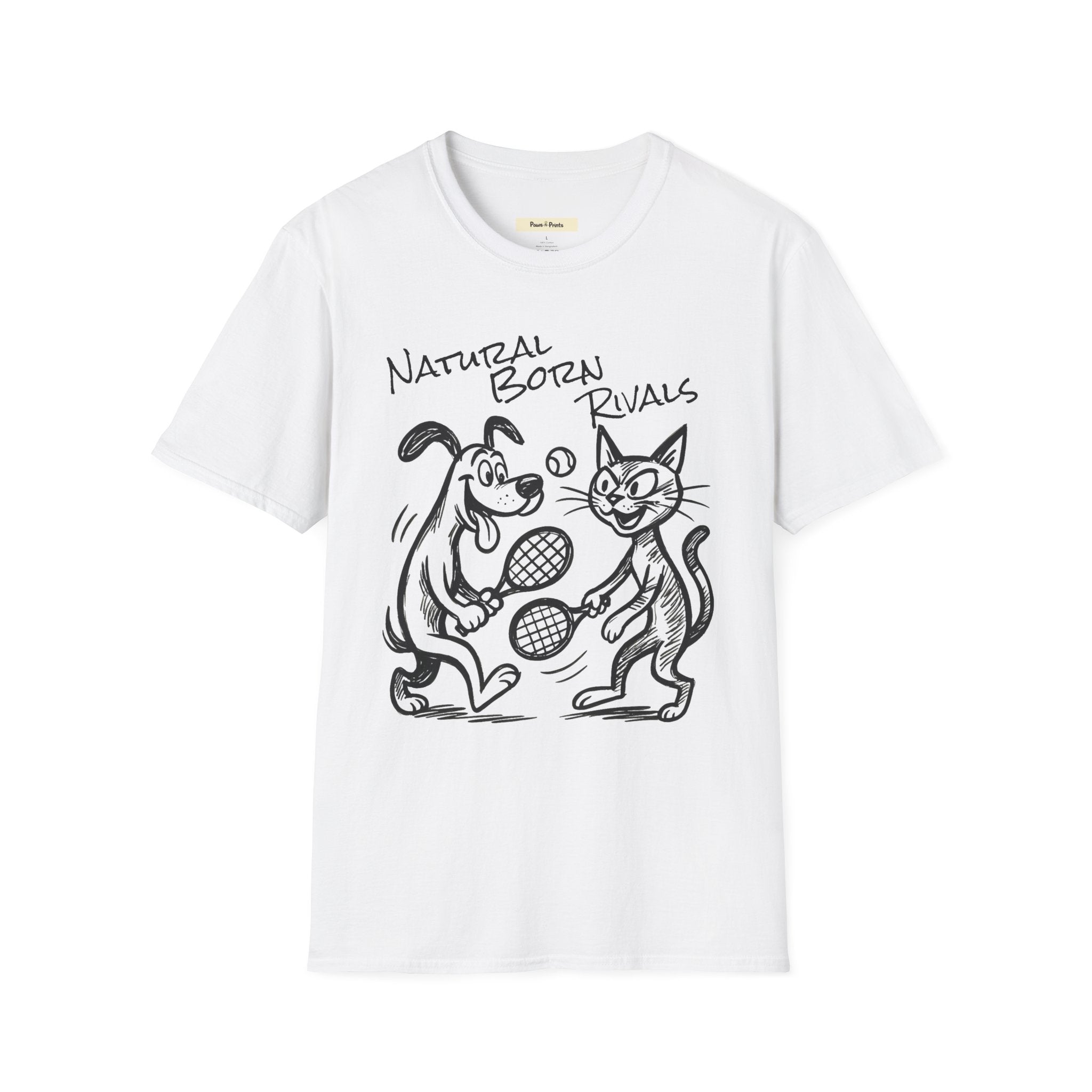 Natural Born Rivals- Cat and Dog T-Shirt
