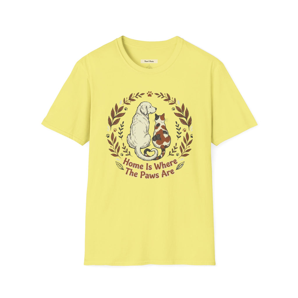 Home is Where The Paws Are Cat & Dog T-Shirt