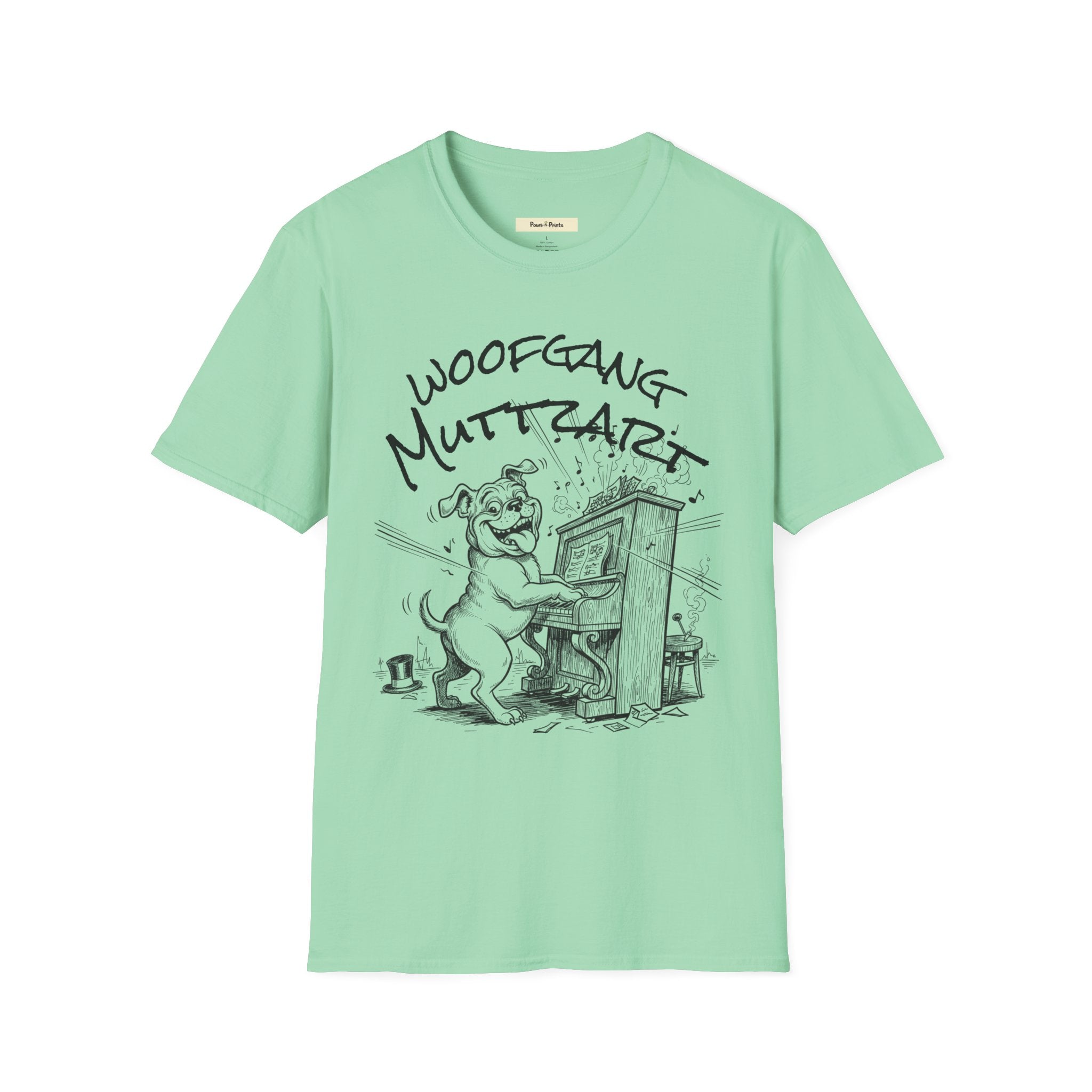 Woofgang Muttzart- Piano Playing Dog T-Shirt