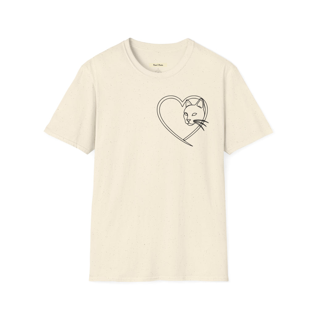 Cat Faced Heart T-Shirt