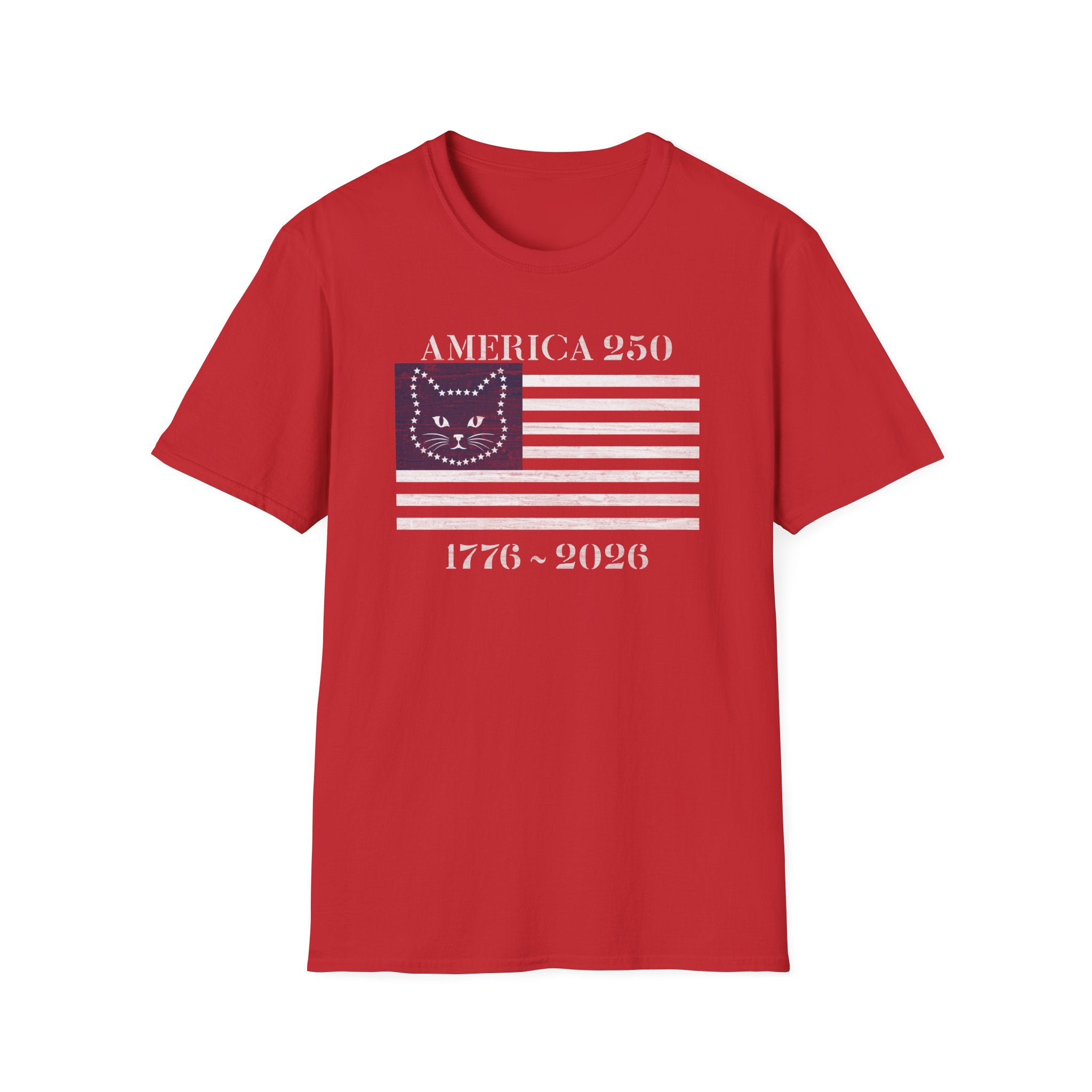 America 250 Kitty Flag- Red T-shirt