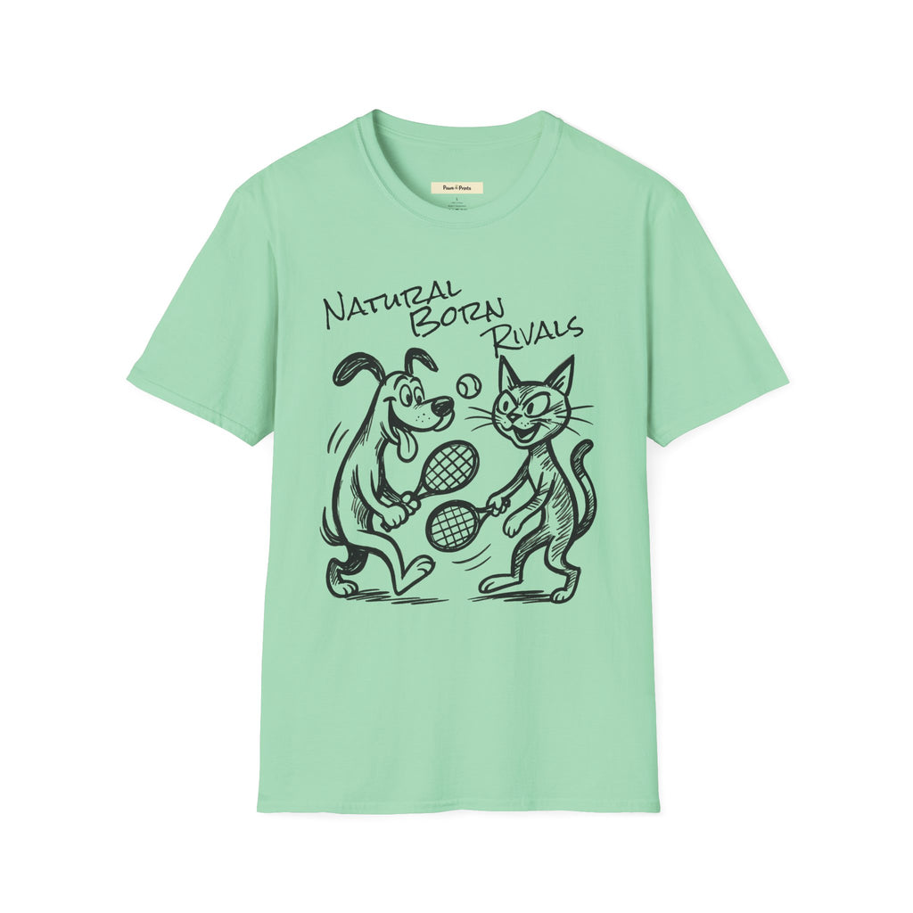 Natural Born Rivals- Cat and Dog T-Shirt