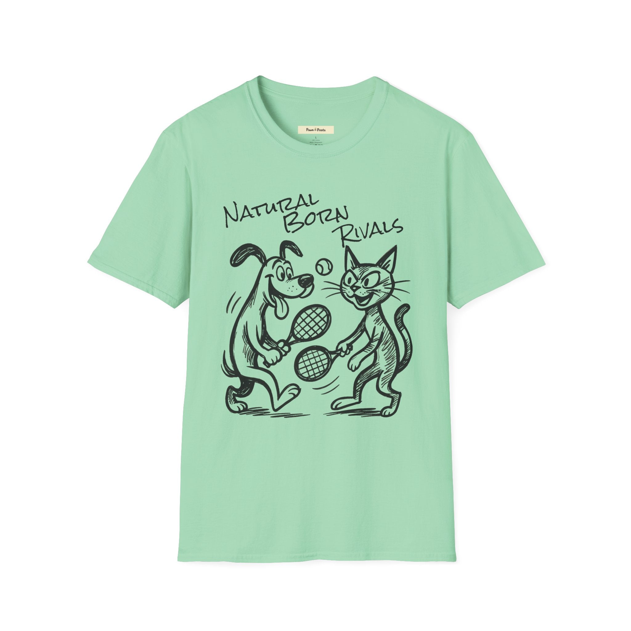 Natural Born Rivals- Cat and Dog T-Shirt