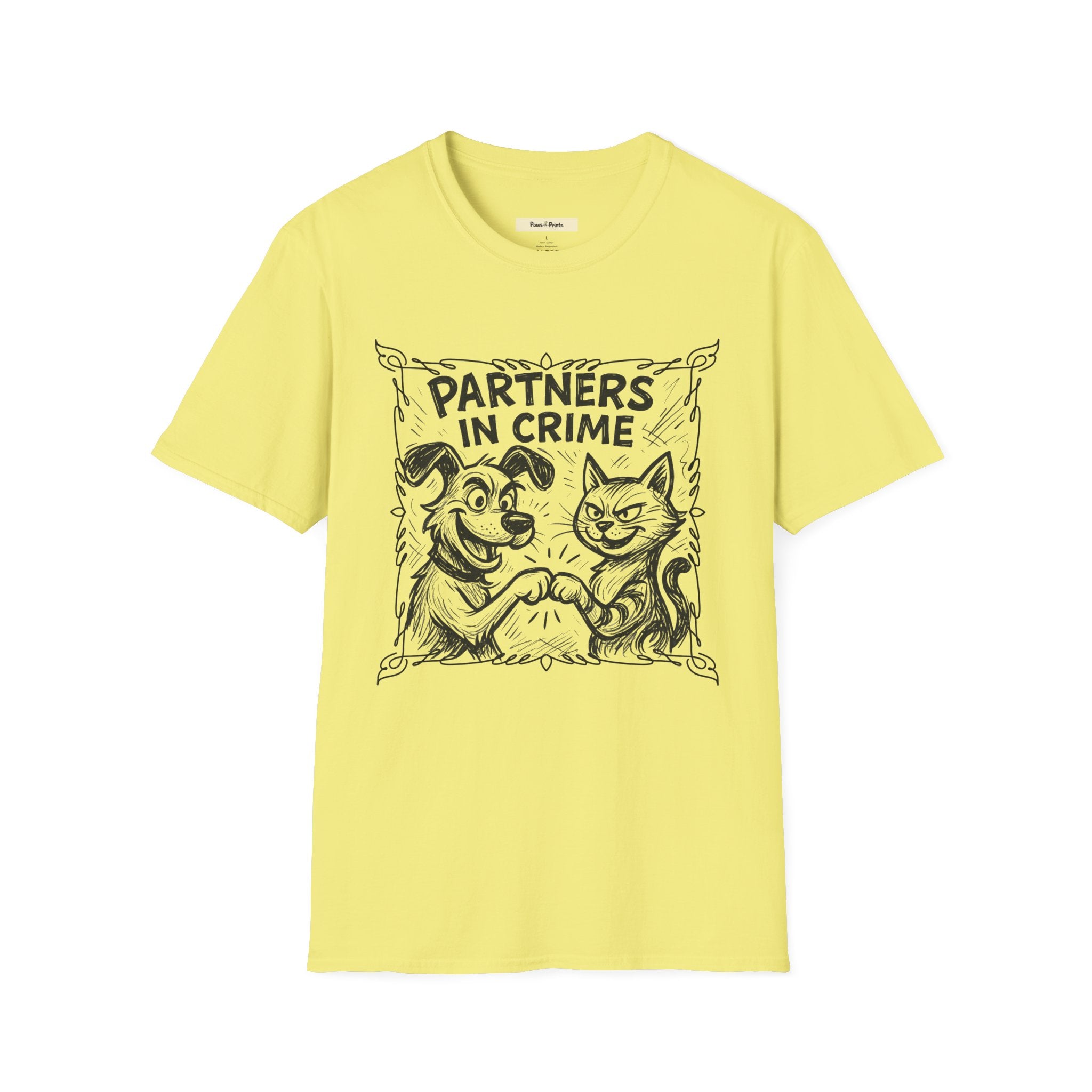 Partners in Crime- Cat and Dog T-Shirt
