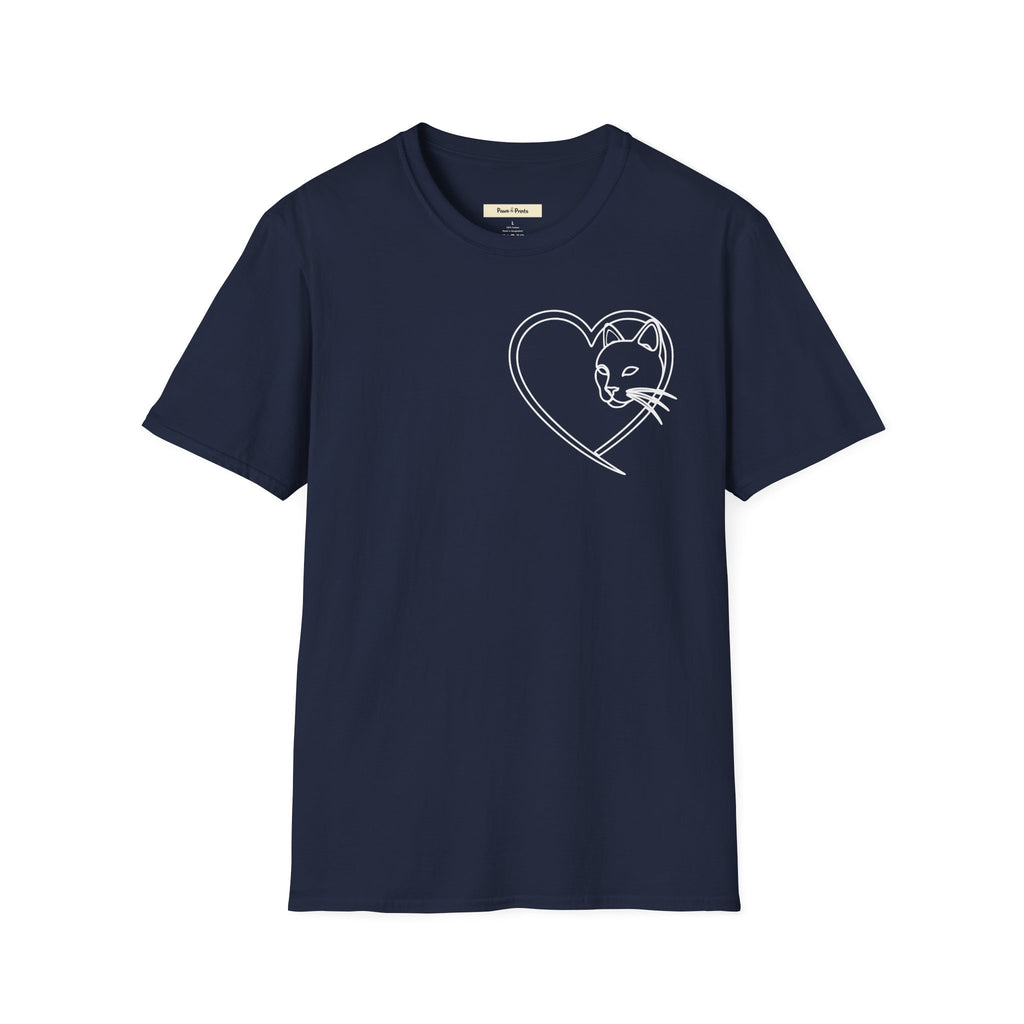 Cat Faced Heart T-Shirt