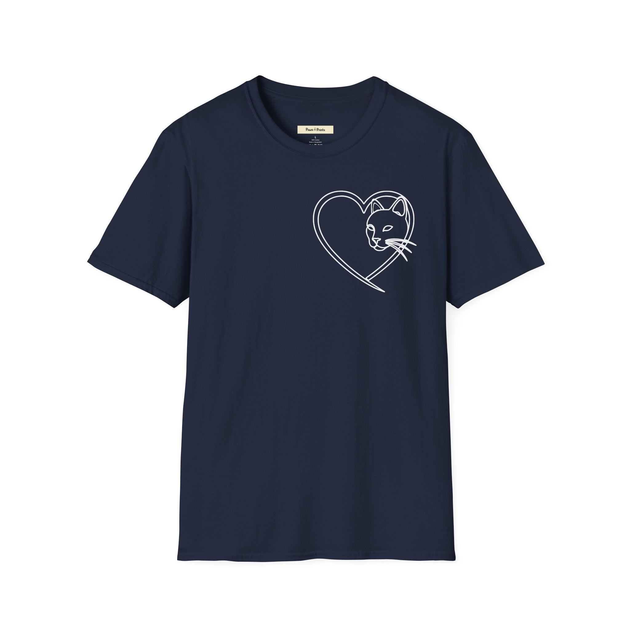Cat Faced Heart T-Shirt