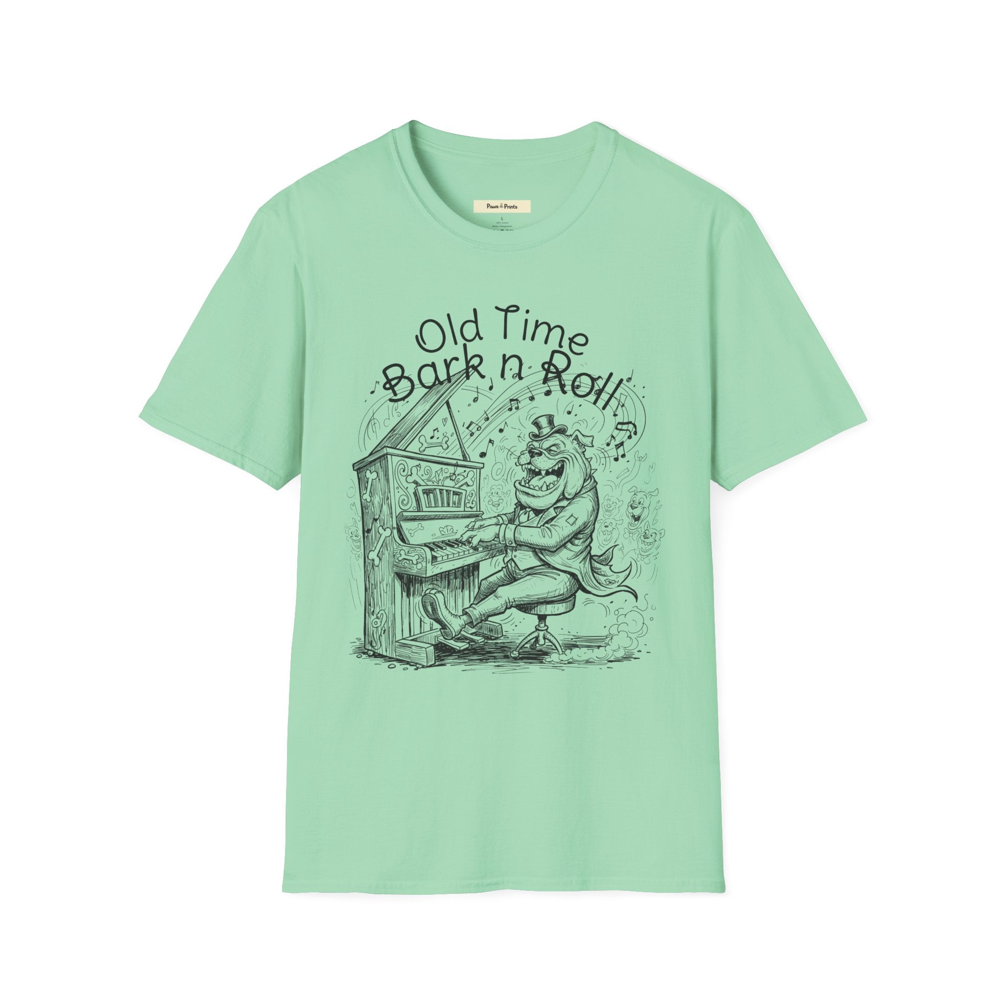 Old Time Bark n roll- Piano Playing Dog T-Shirt