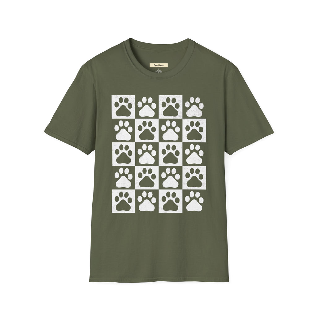 Dog Paw Chess Board T-Shirt