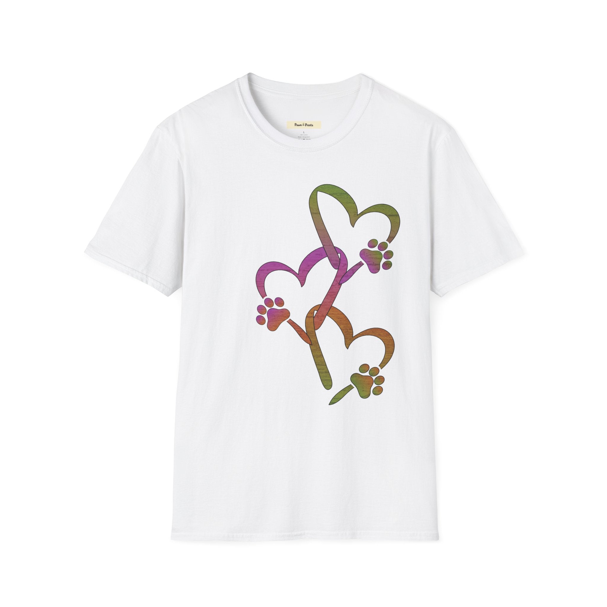 Heart Chain with Cat Paws T-Shirt