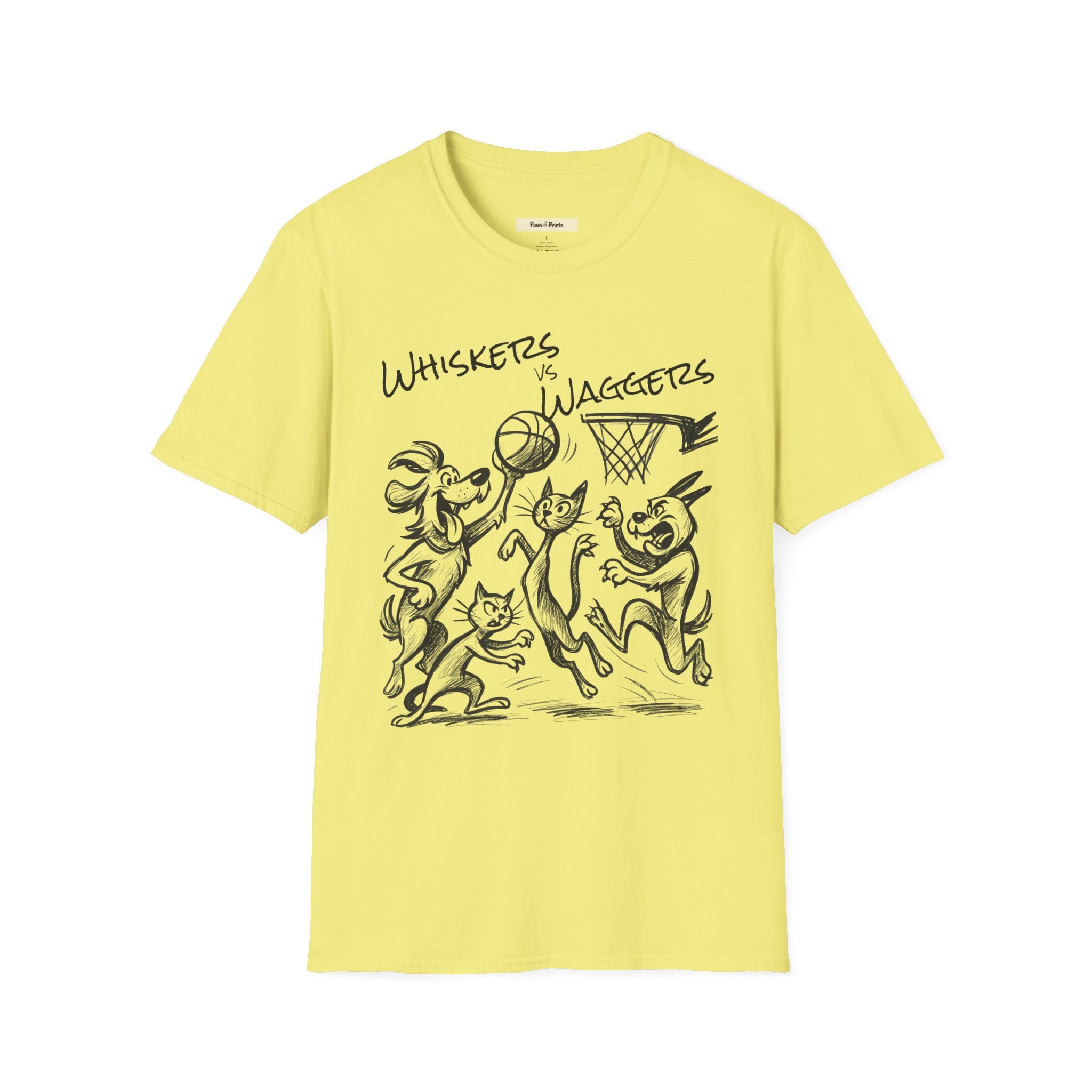 Whiskers vs Waggers- Cat and Dog T-Shirt