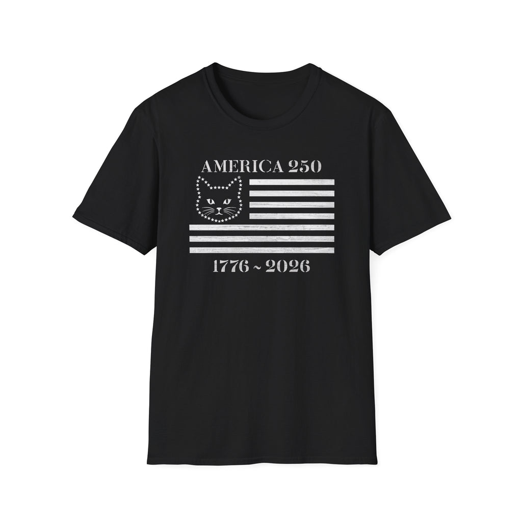 America 250 Kitty Flag- Dark T-shirt