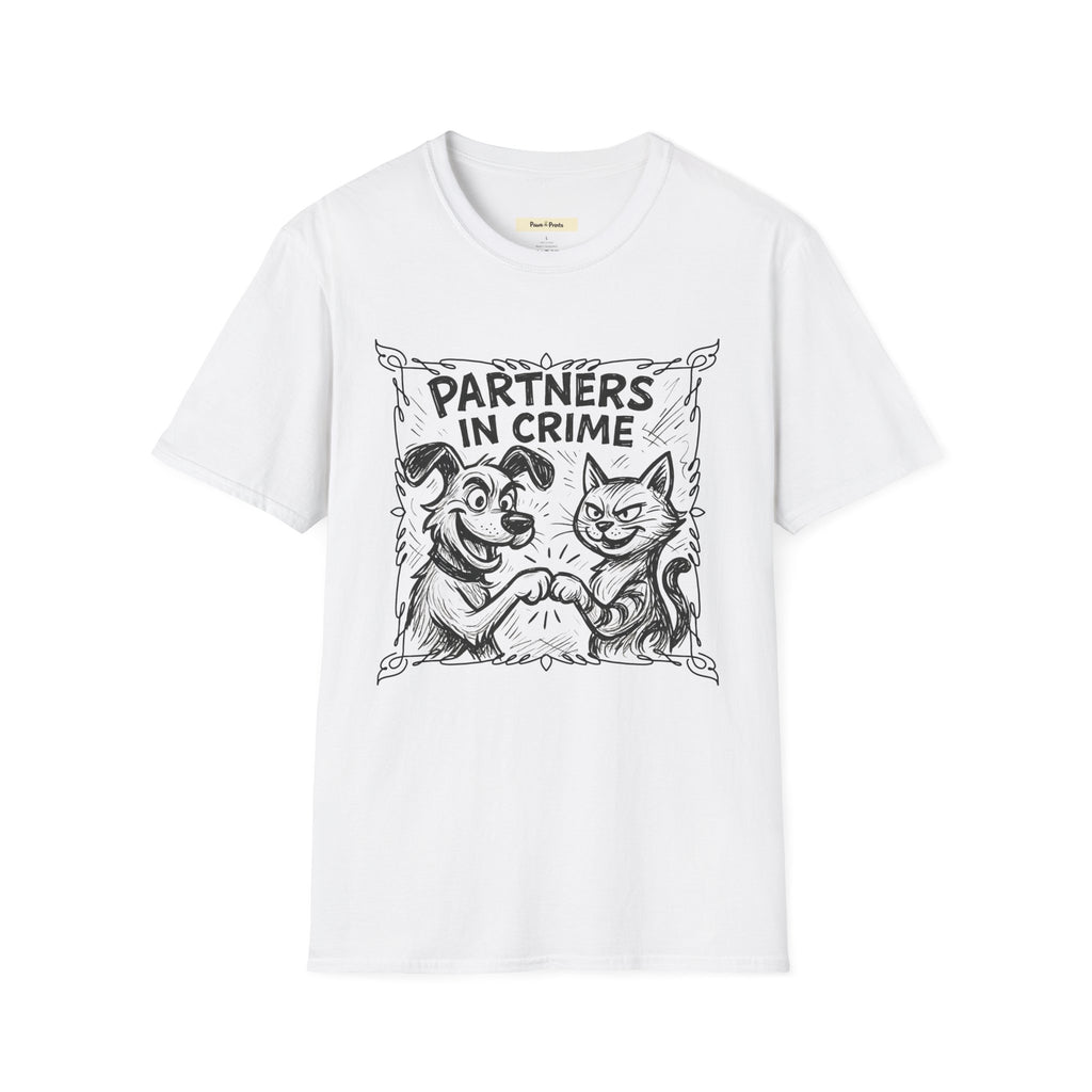 Partners in Crime- Cat and Dog T-Shirt