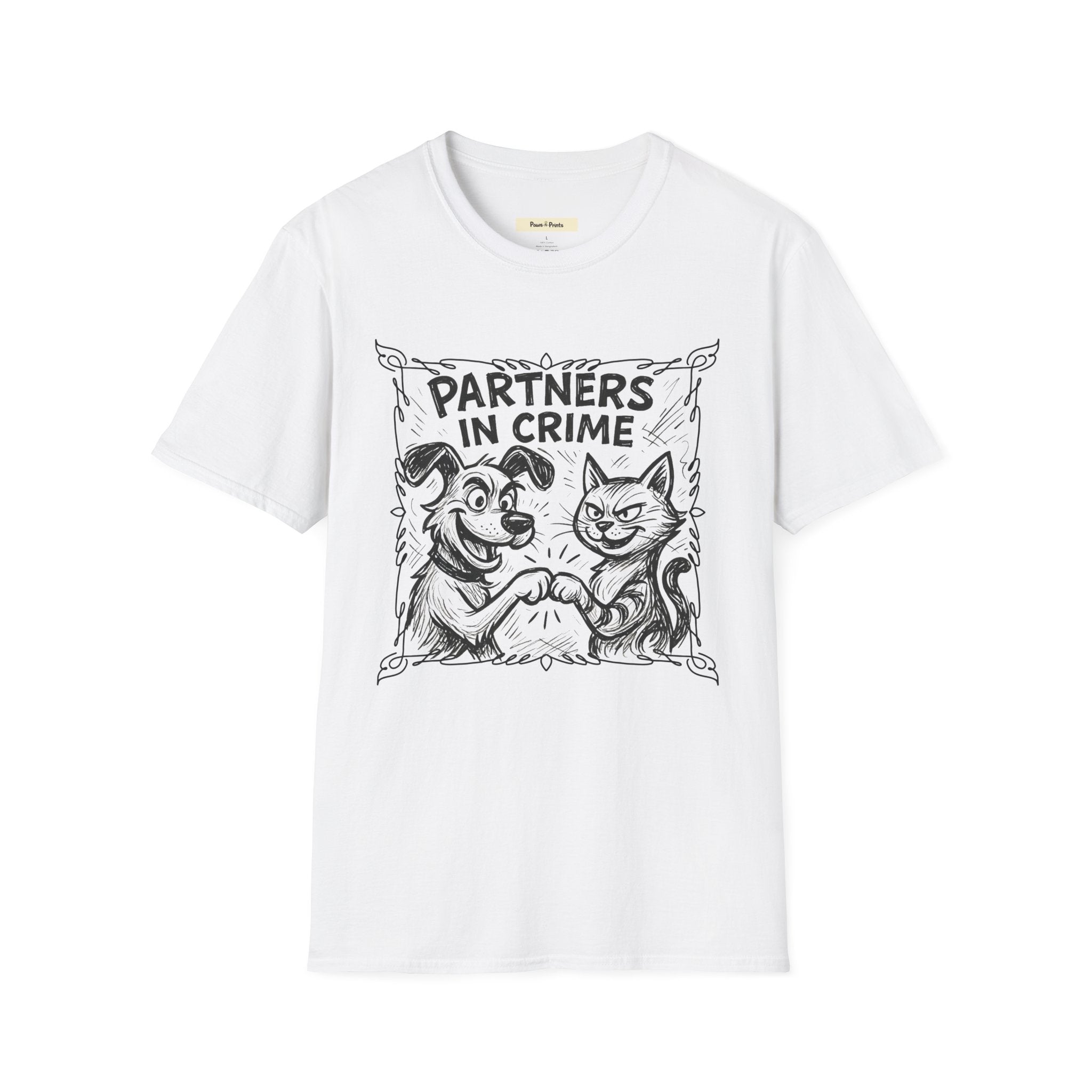 Partners in Crime- Cat and Dog T-Shirt