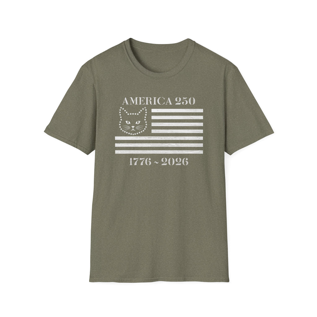 America 250 Kitty Flag- Dark T-shirt