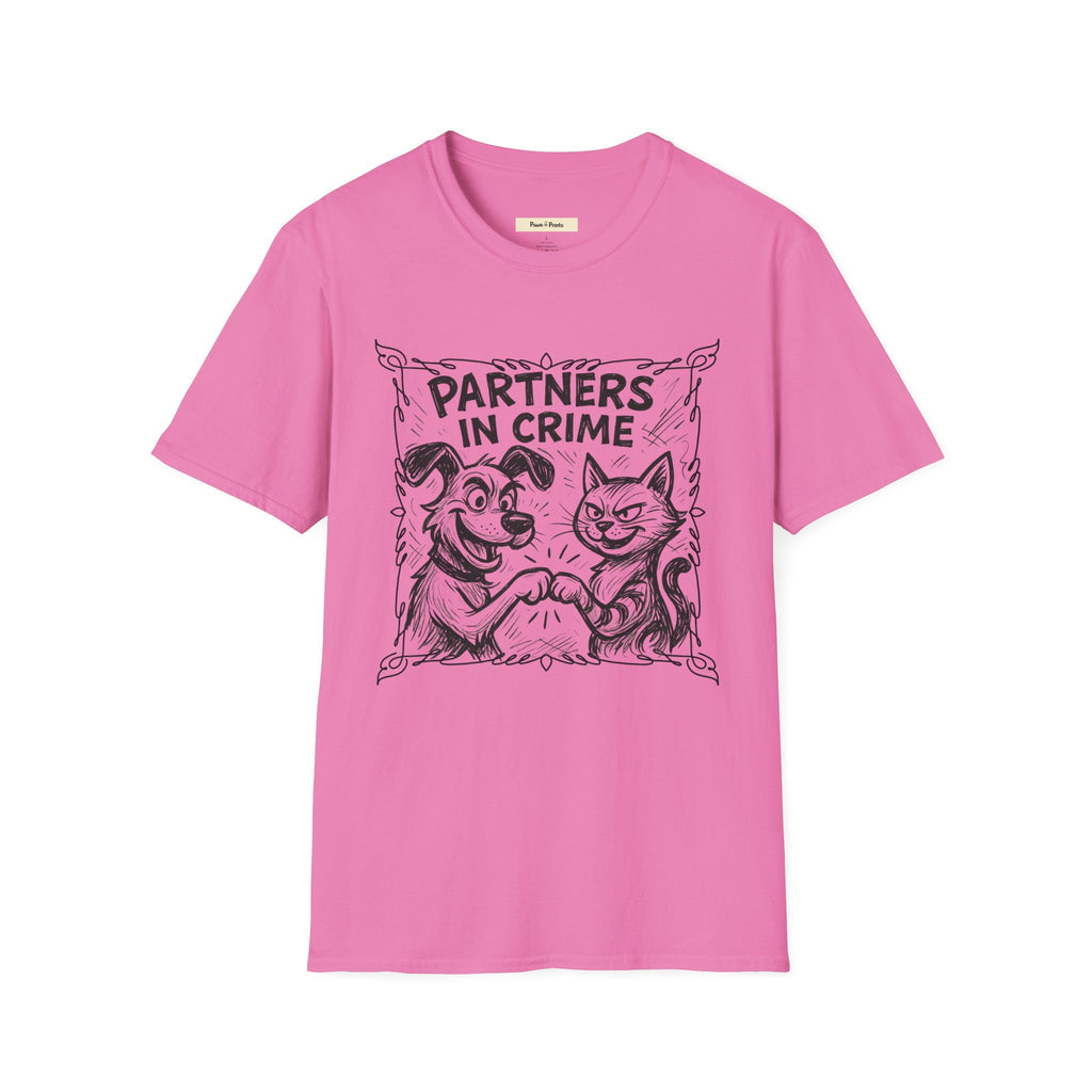 Partners in Crime- Cat and Dog T-Shirt