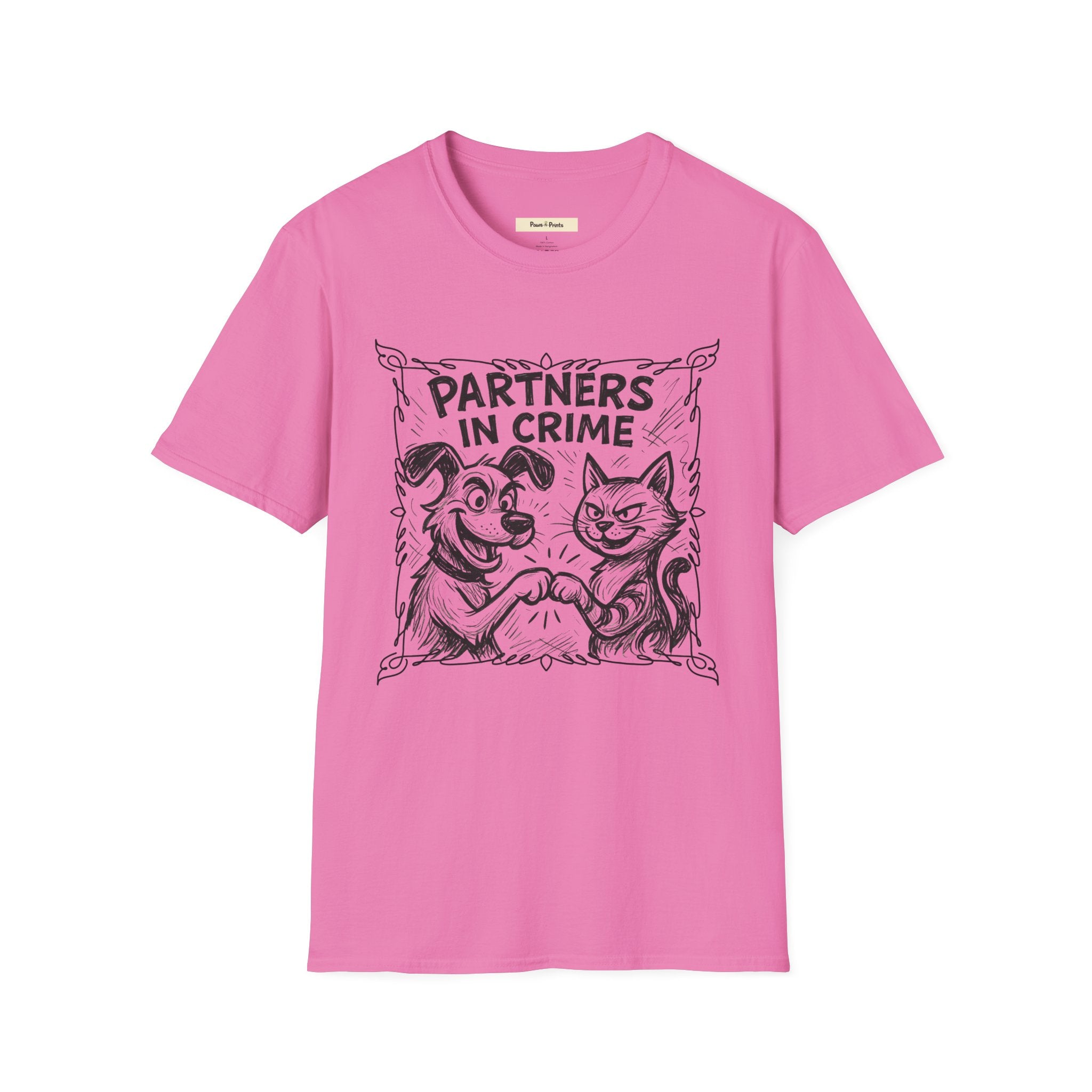 Partners in Crime- Cat and Dog T-Shirt