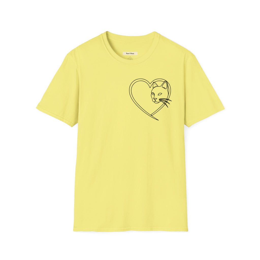 Cat Faced Heart T-Shirt