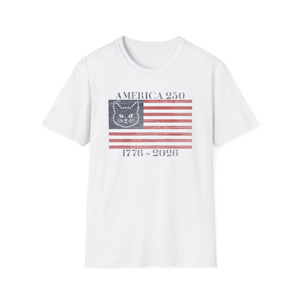 America 250 Kitty Flag- White T-shirt