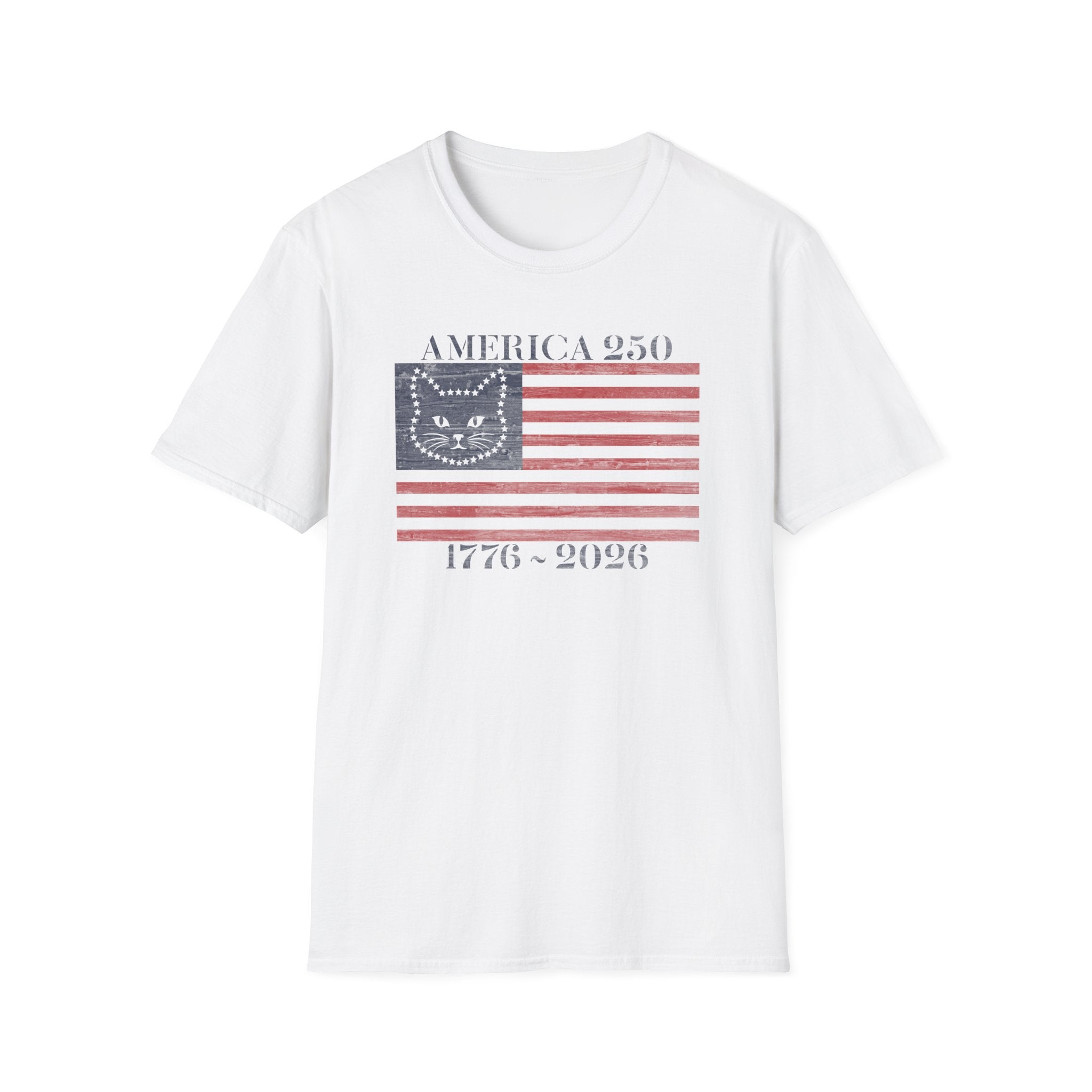 America 250 Kitty Flag- White T-shirt