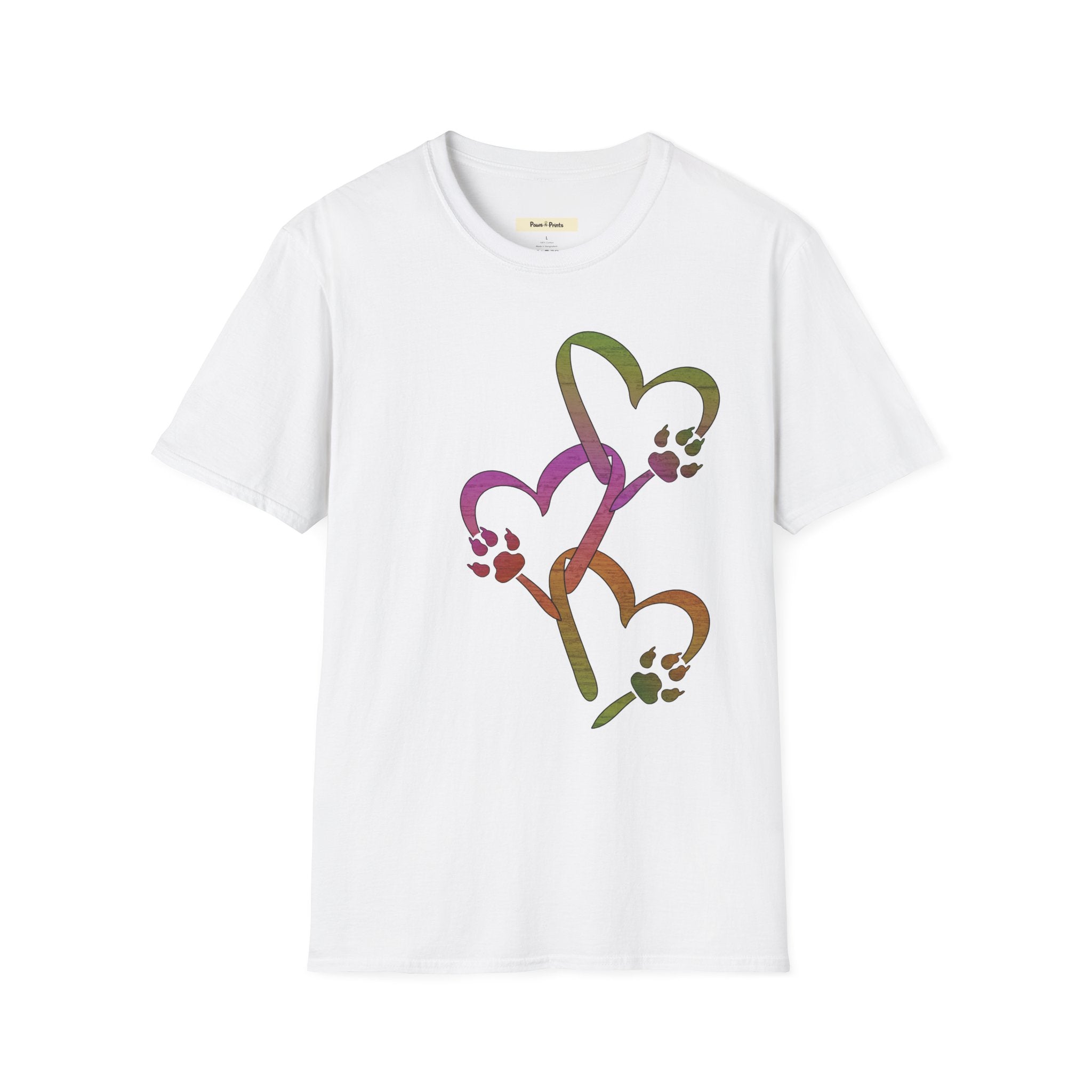 Heart Chain with Dog Paws T-Shirt