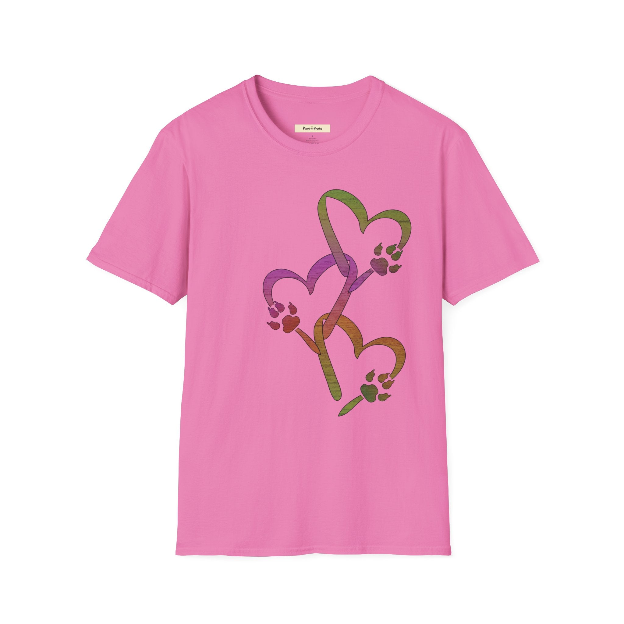 Heart Chain with Dog Paws T-Shirt