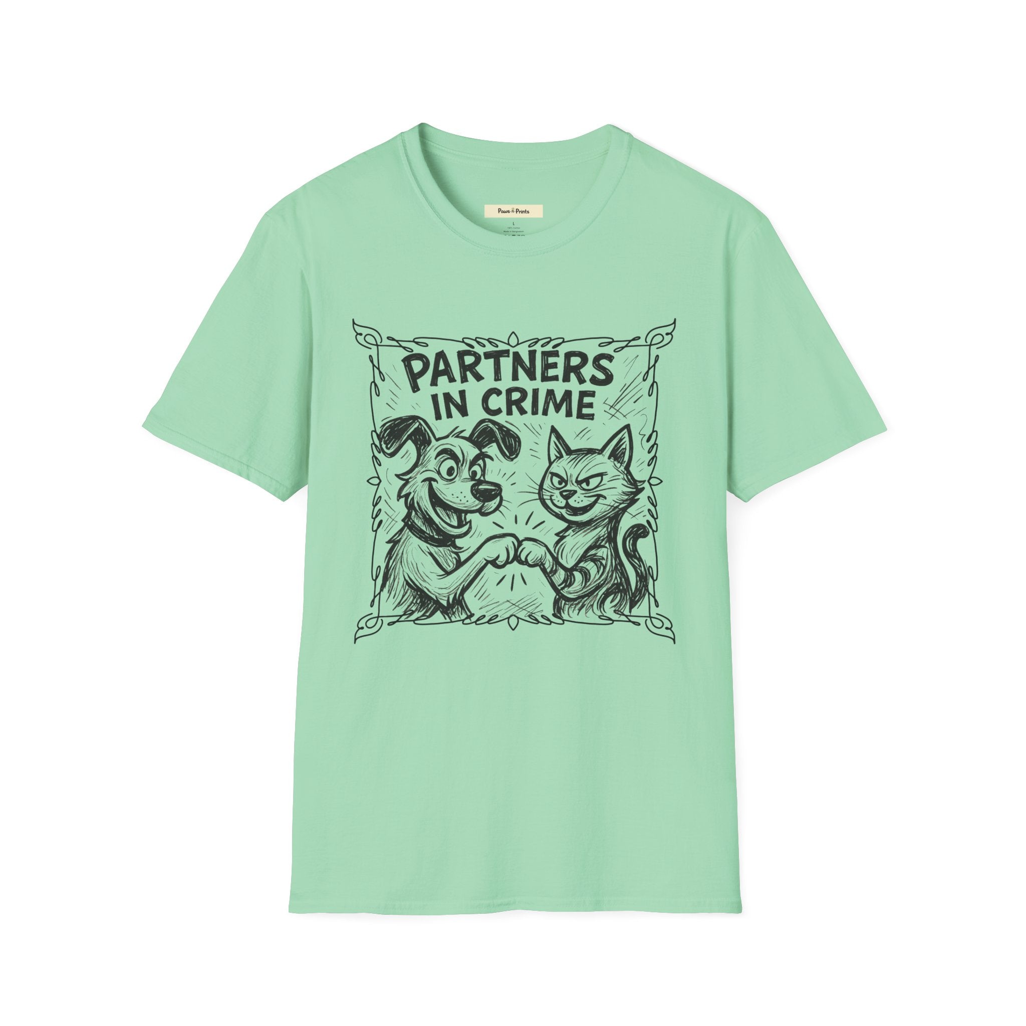 Partners in Crime- Cat and Dog T-Shirt