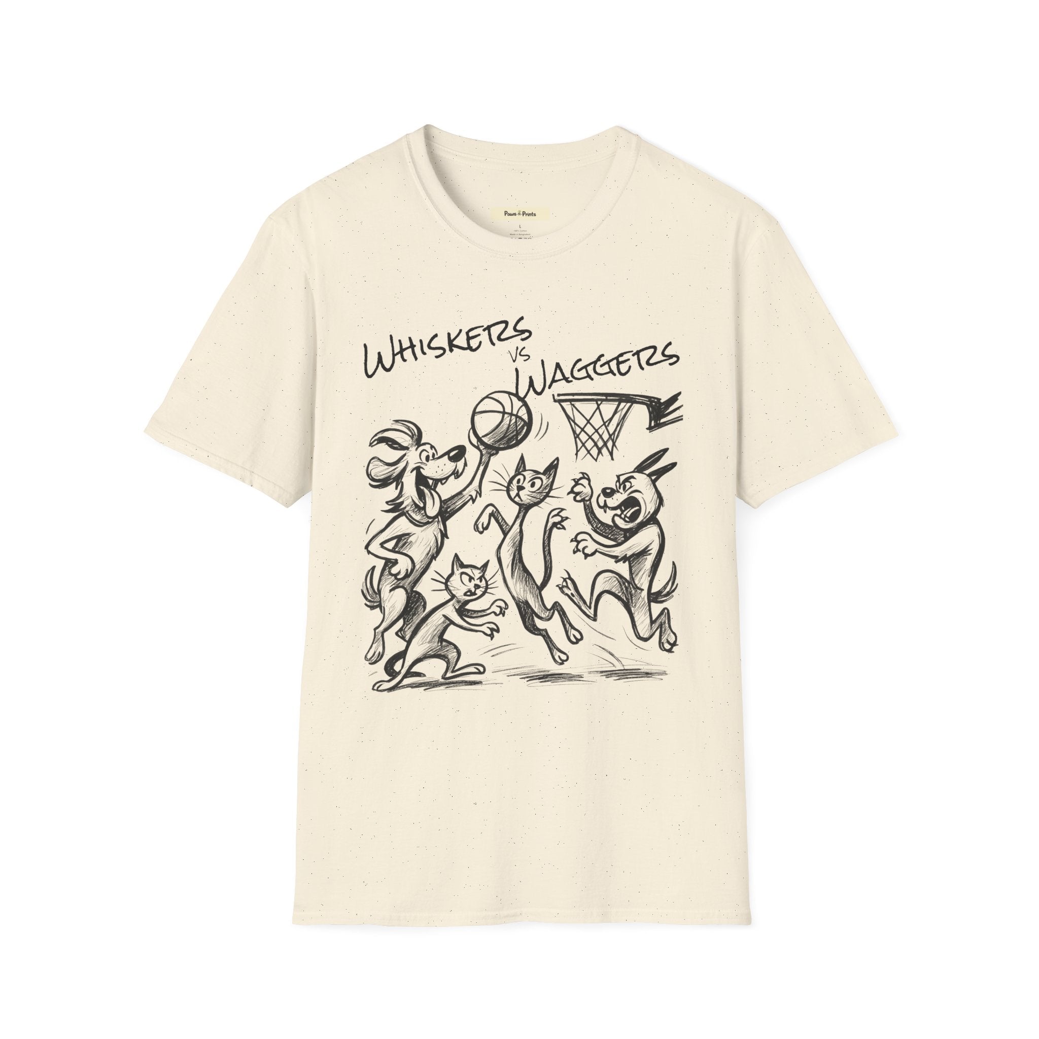 Whiskers vs Waggers- Cat and Dog T-Shirt