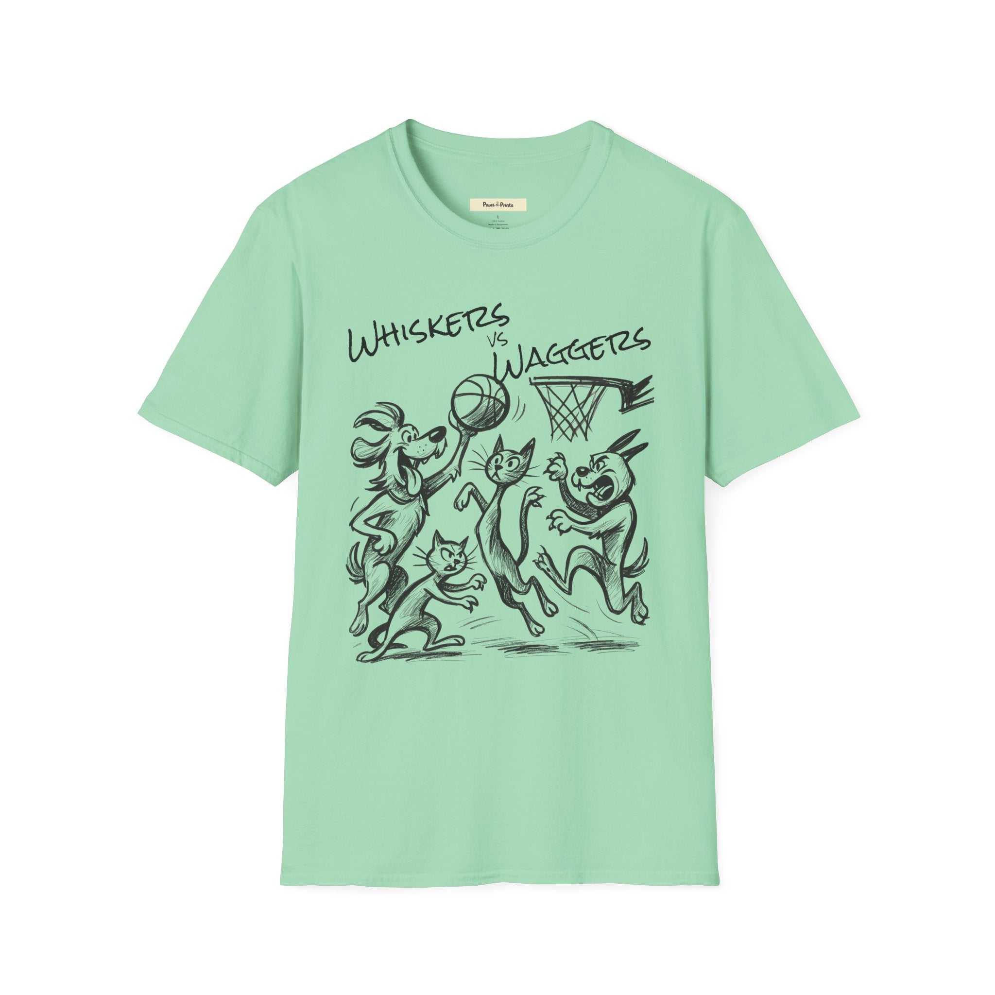 Whiskers vs Waggers- Cat and Dog T-Shirt