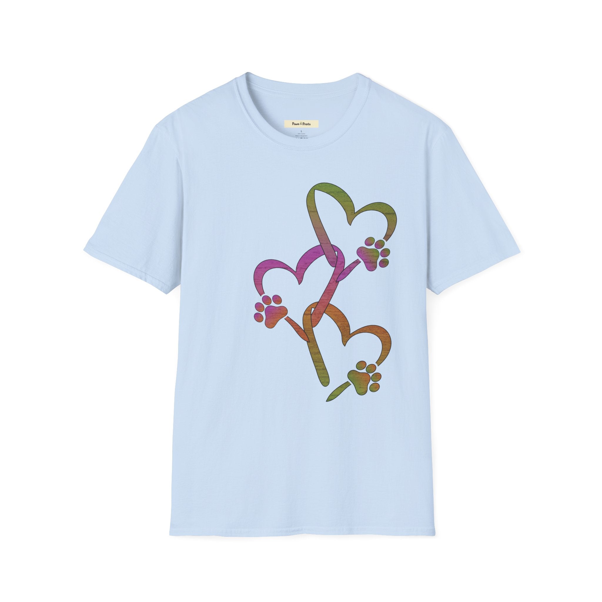 Heart Chain with Cat Paws T-Shirt