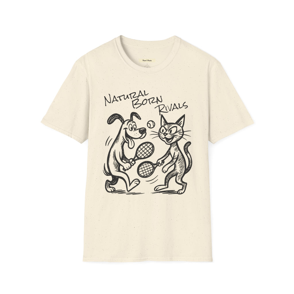 Natural Born Rivals- Cat and Dog T-Shirt