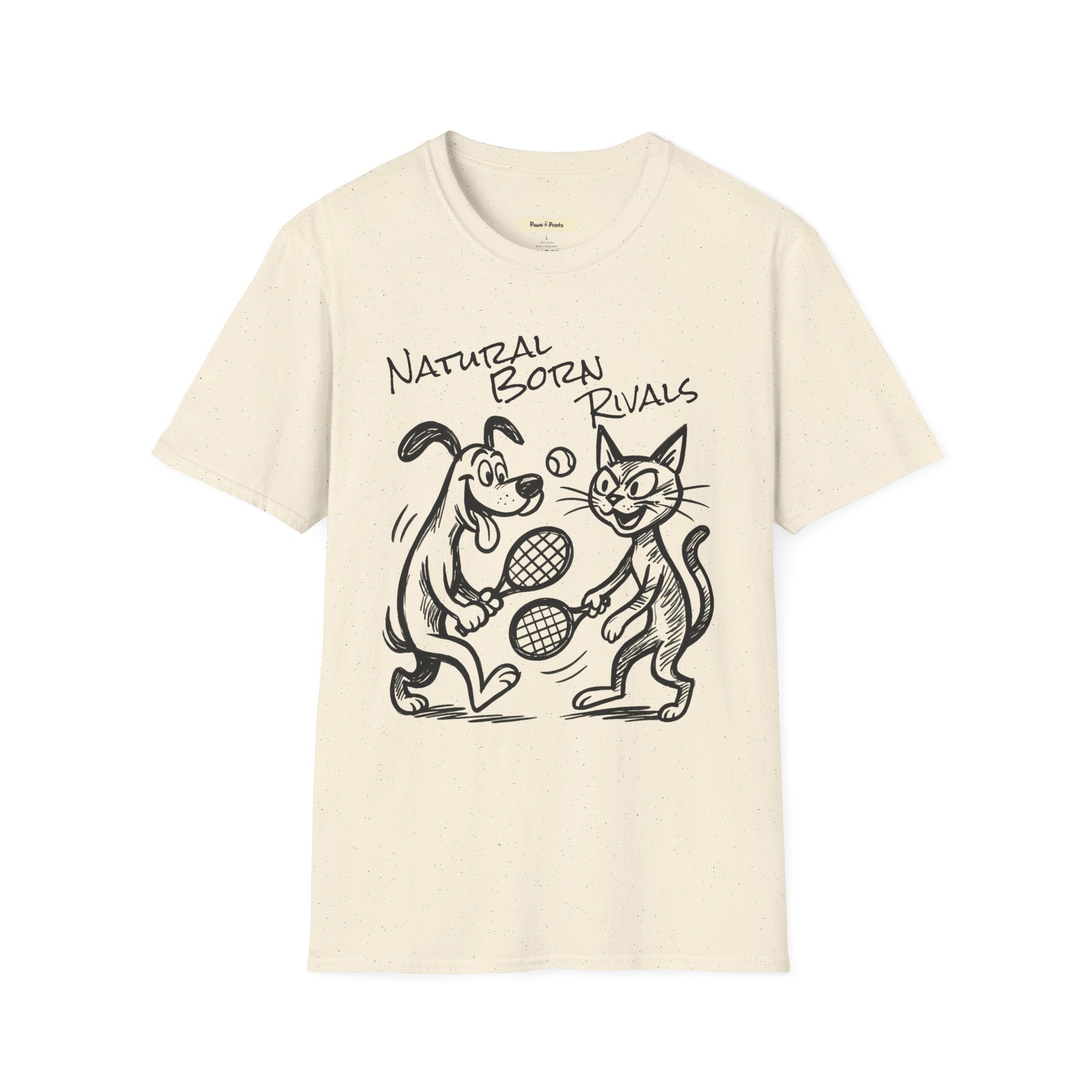 Natural Born Rivals- Cat and Dog T-Shirt