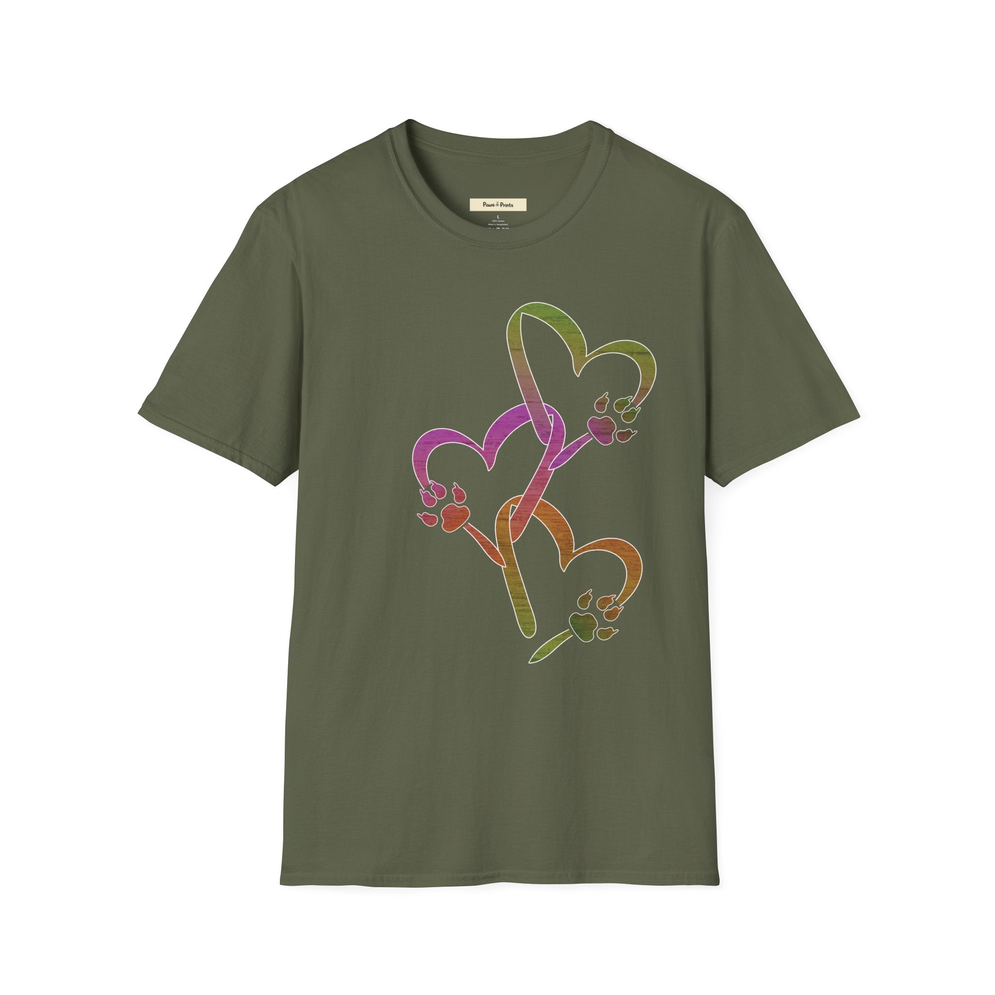 Heart Chain with Dog Paws T-Shirt