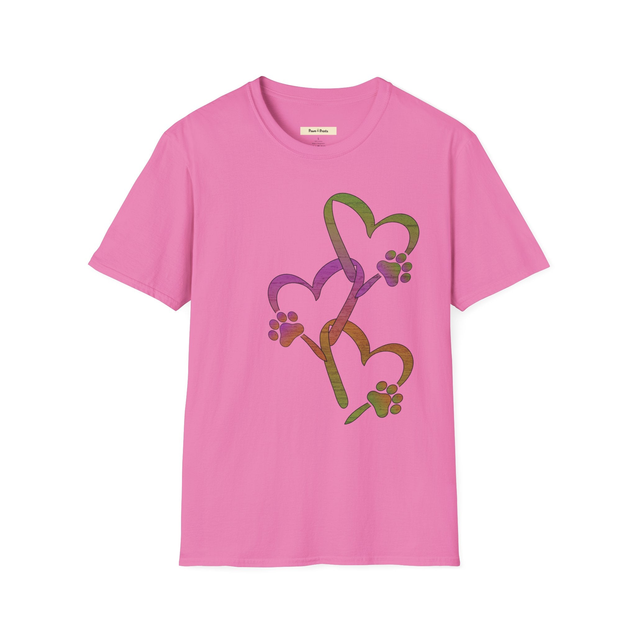 Heart Chain with Cat Paws T-Shirt