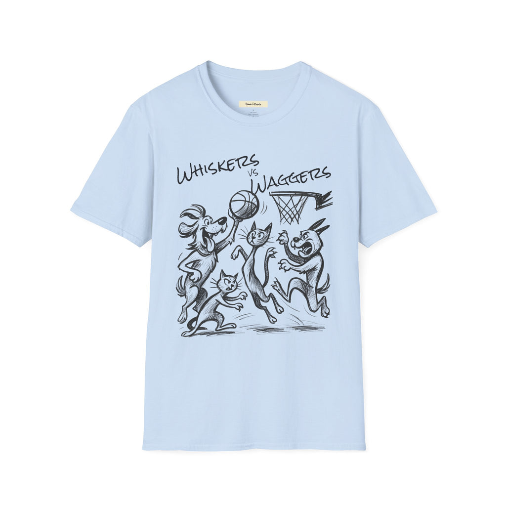 Whiskers vs Waggers- Cat and Dog T-Shirt