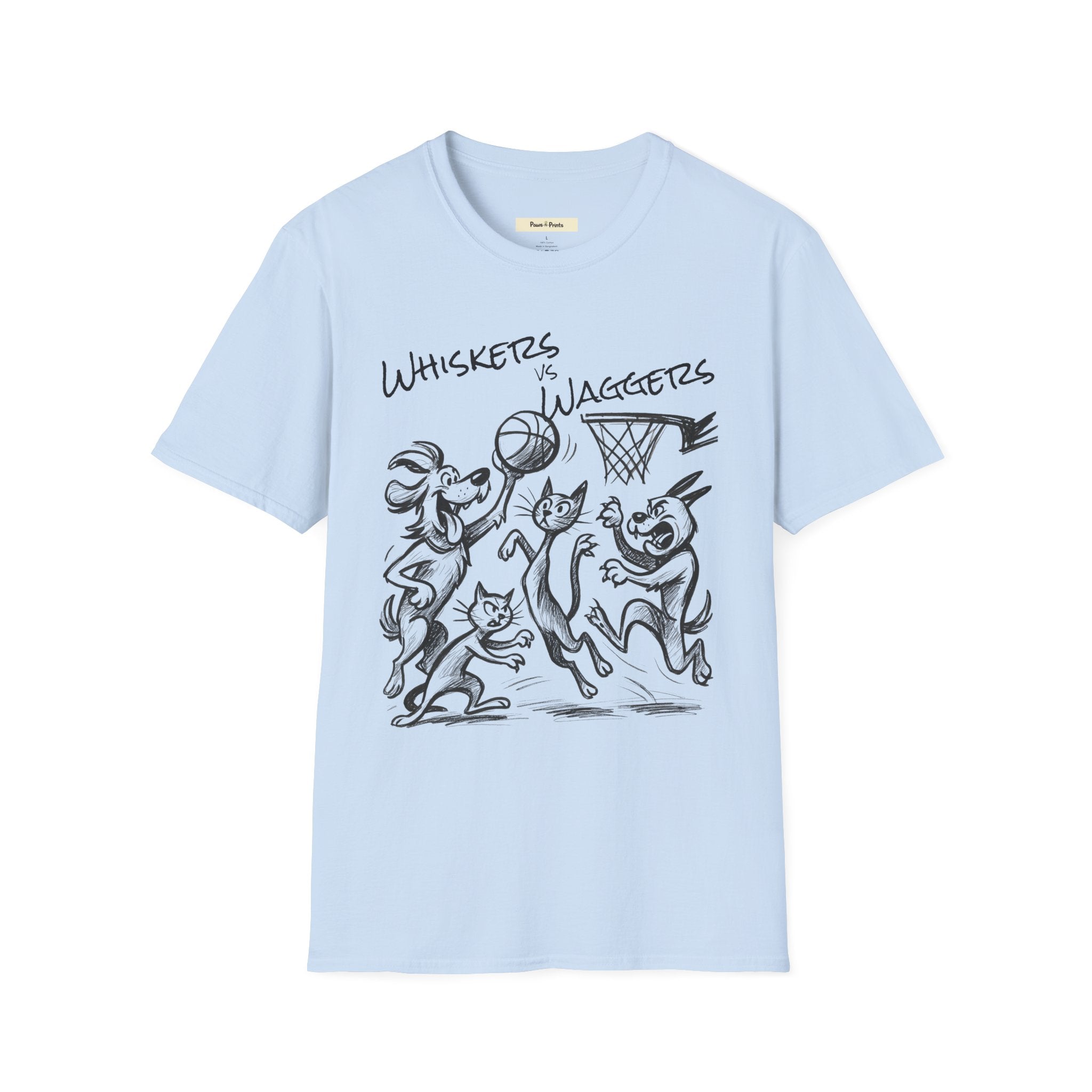 Whiskers vs Waggers- Cat and Dog T-Shirt