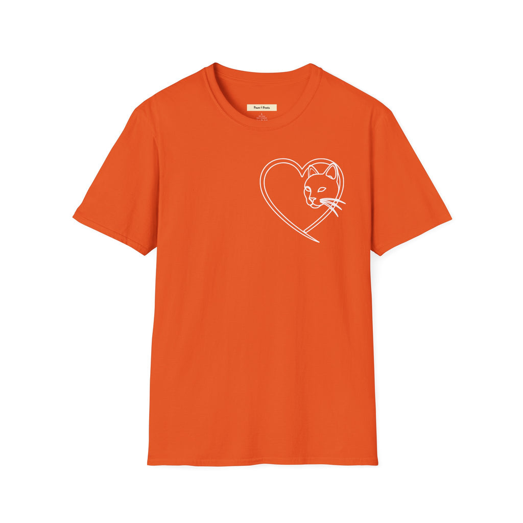 Cat Faced Heart T-Shirt