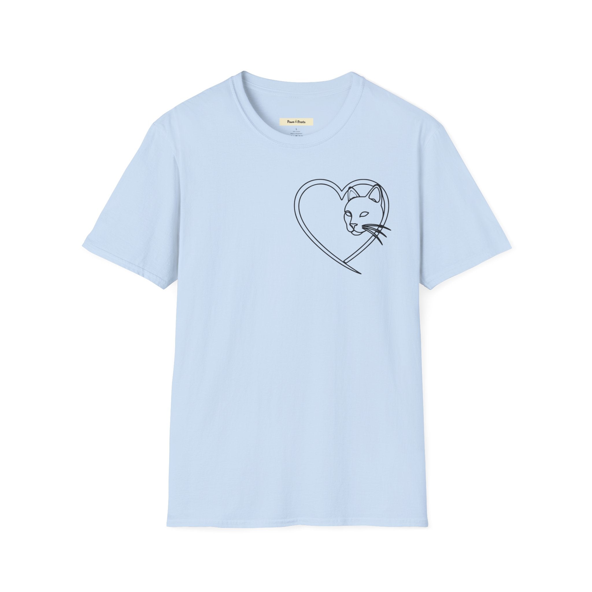 Cat Faced Heart T-Shirt