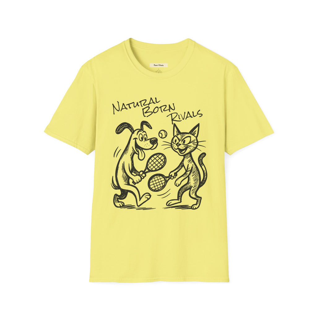 Natural Born Rivals- Cat and Dog T-Shirt