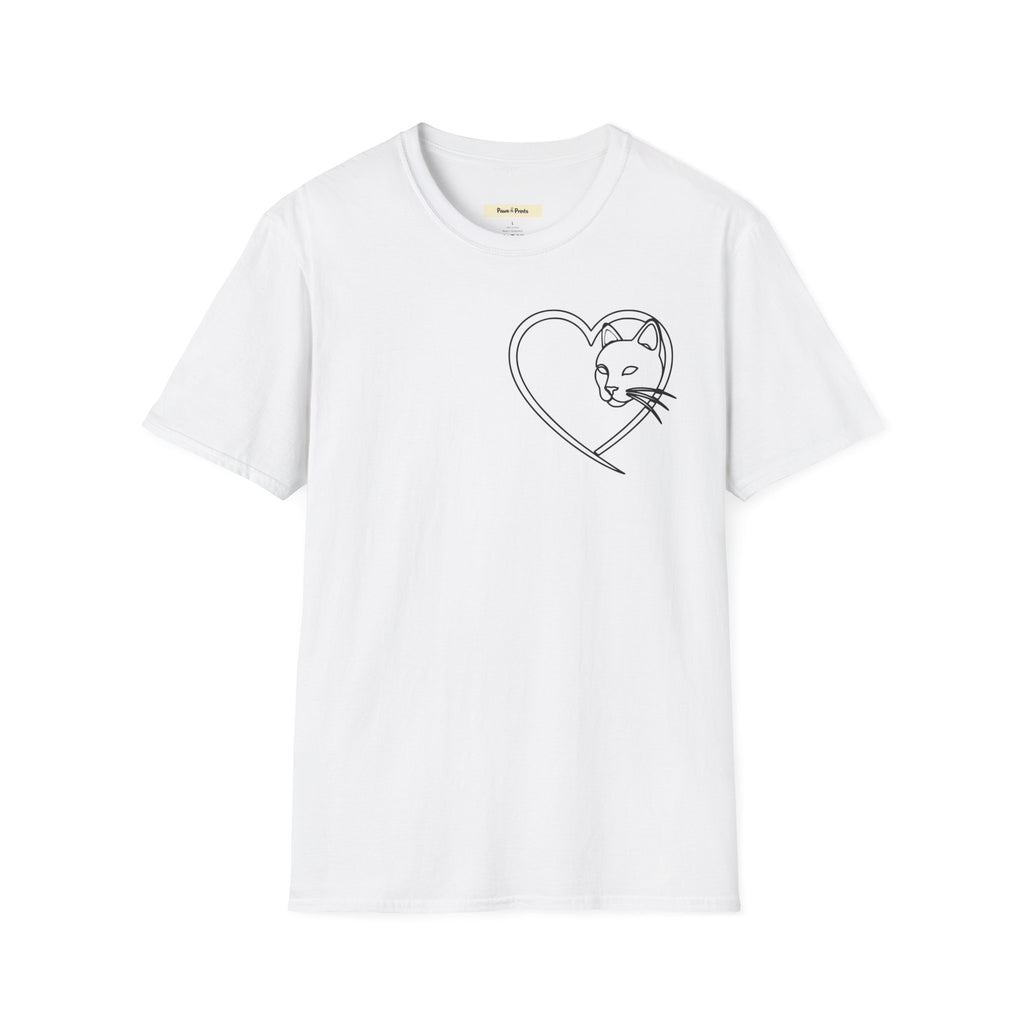 Cat Faced Heart T-Shirt
