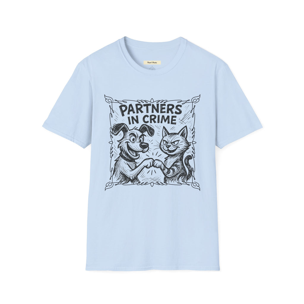Partners in Crime- Cat and Dog T-Shirt