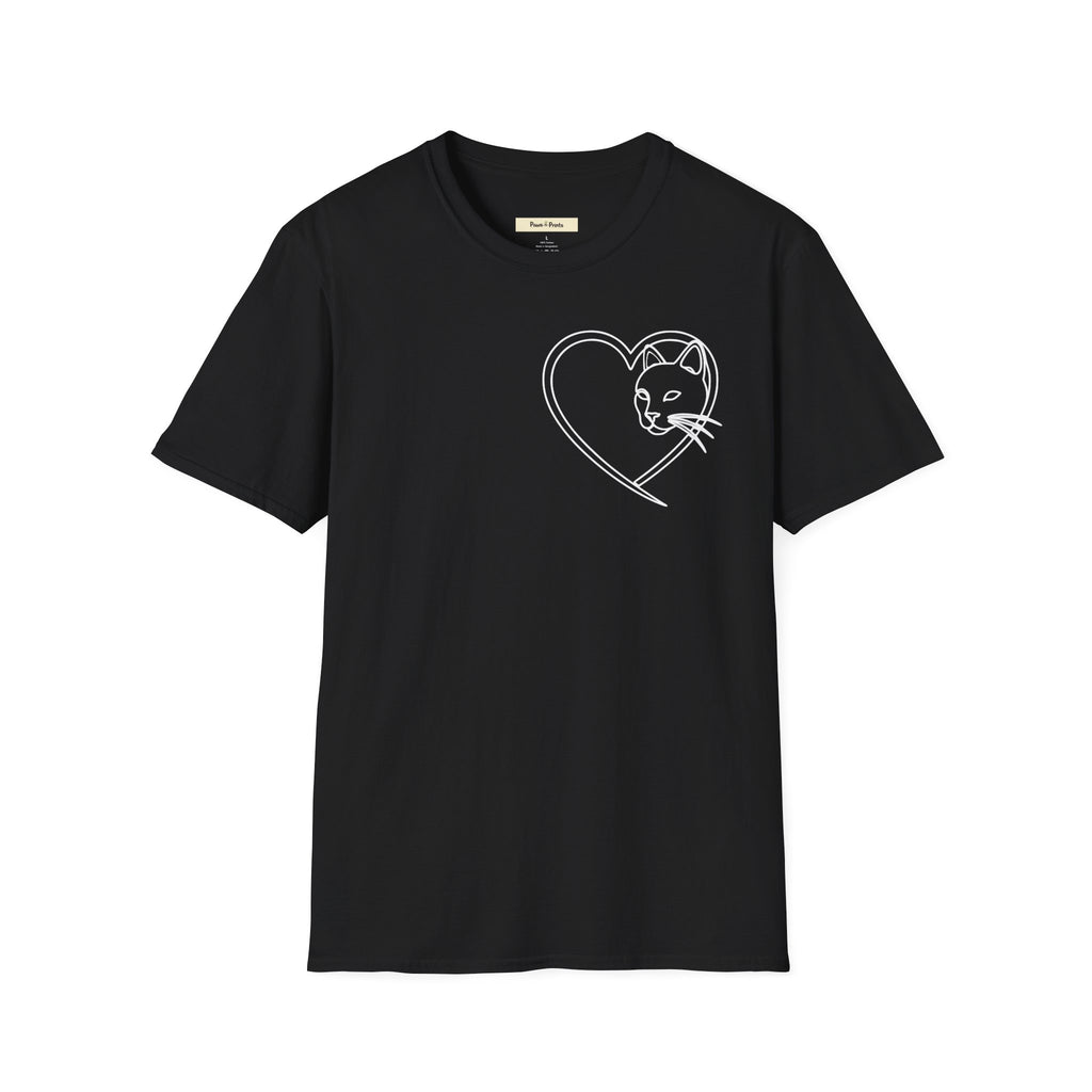 Cat Faced Heart T-Shirt