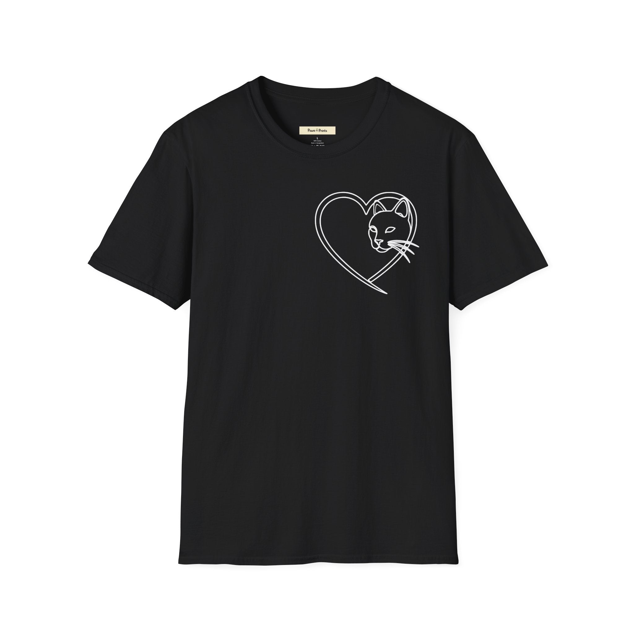 Cat Faced Heart T-Shirt