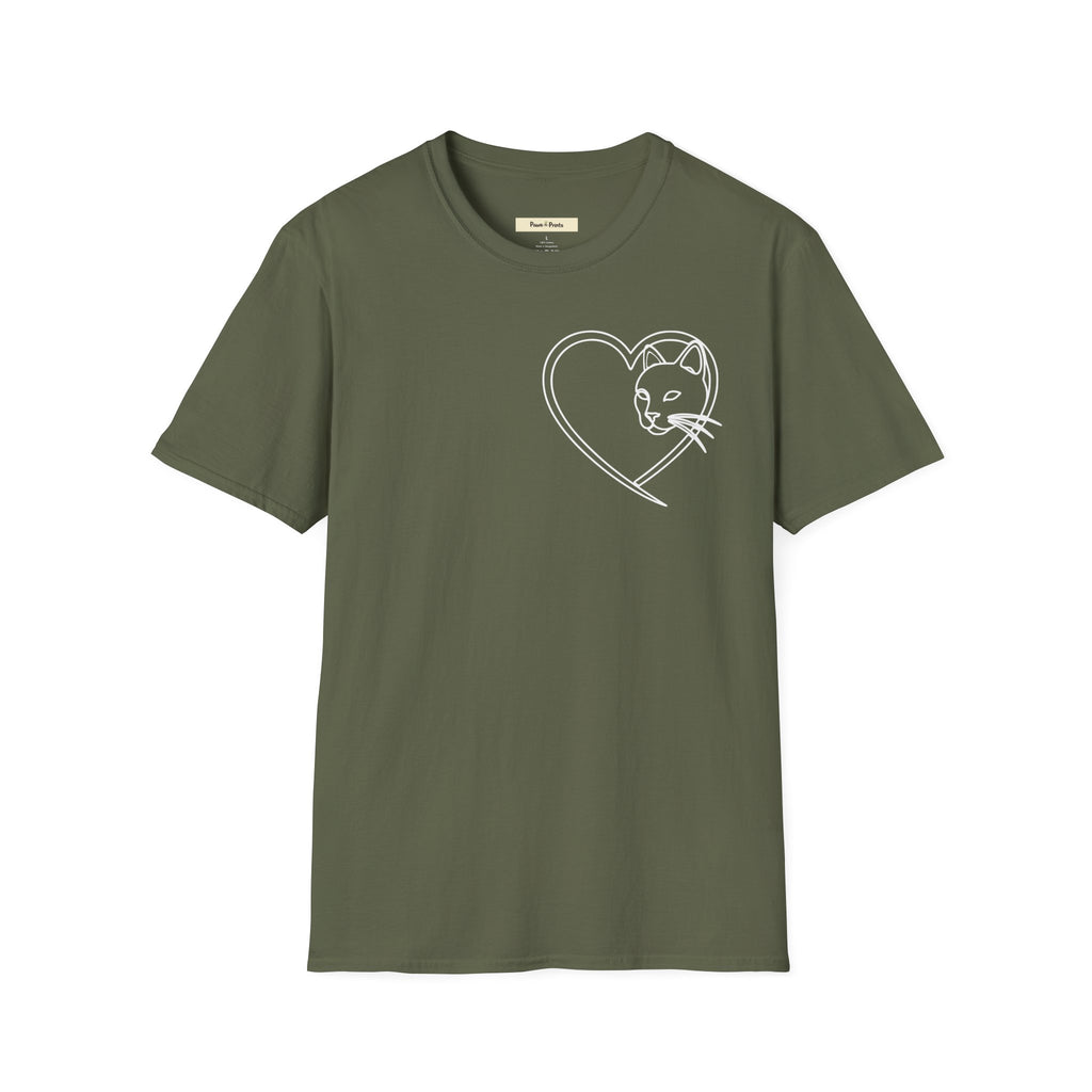 Cat Faced Heart T-Shirt